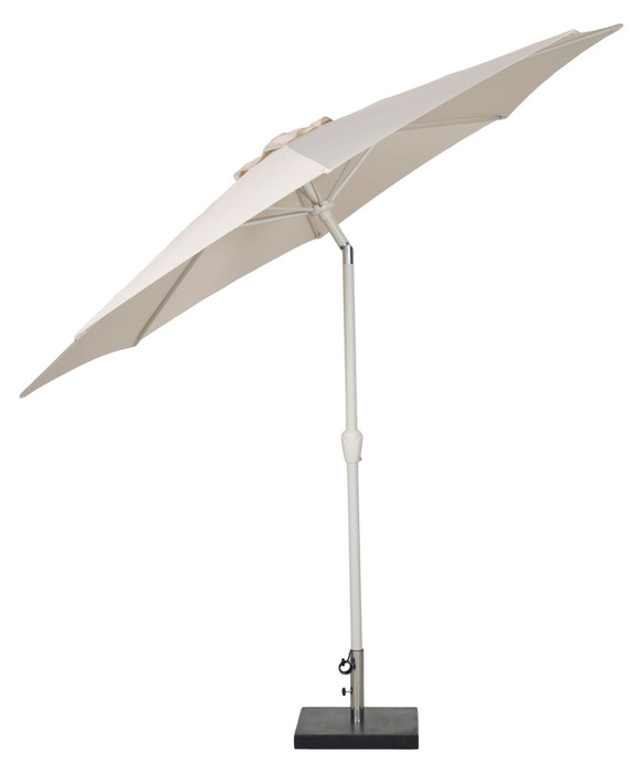 Parasol Ø300 cm sandgrå m/krank og tilt - Sunlife